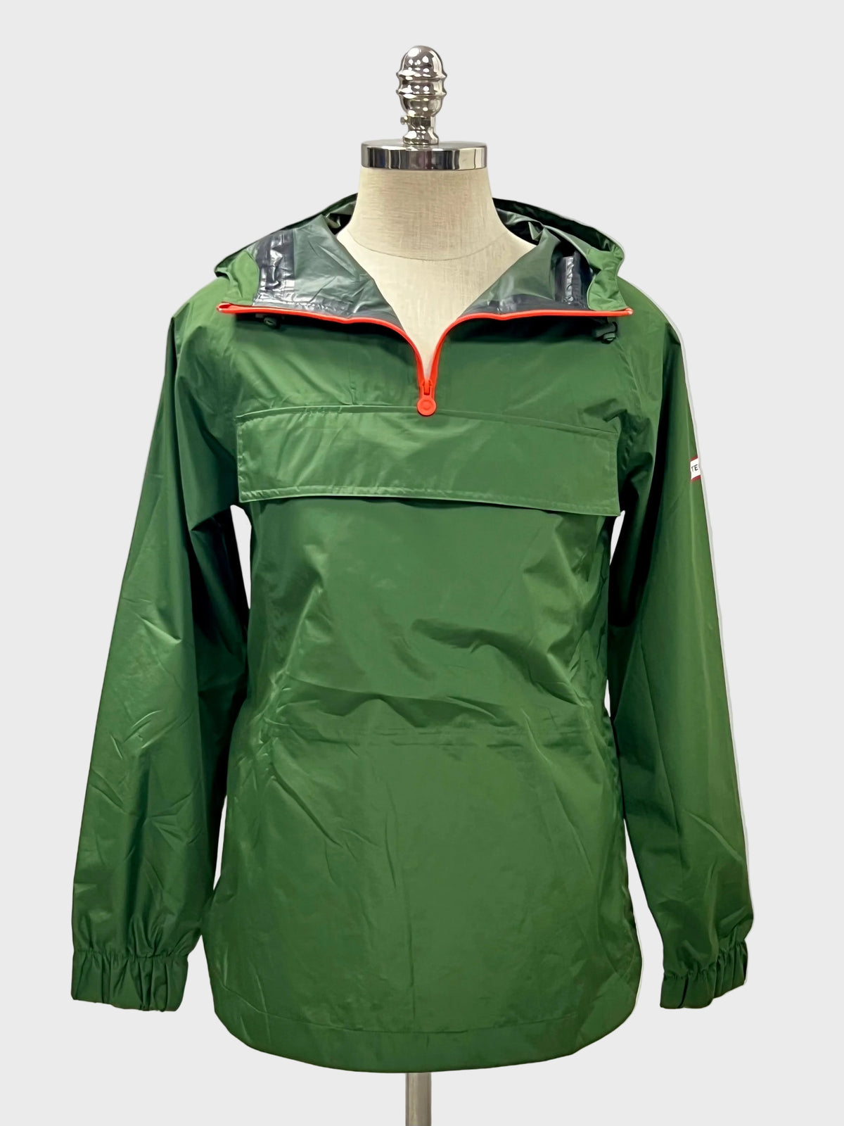 Jacket rompevientos con capucha Hunter 🇬🇧 color verde oliva con zíper de 1/4 y logo tradicional Talla S