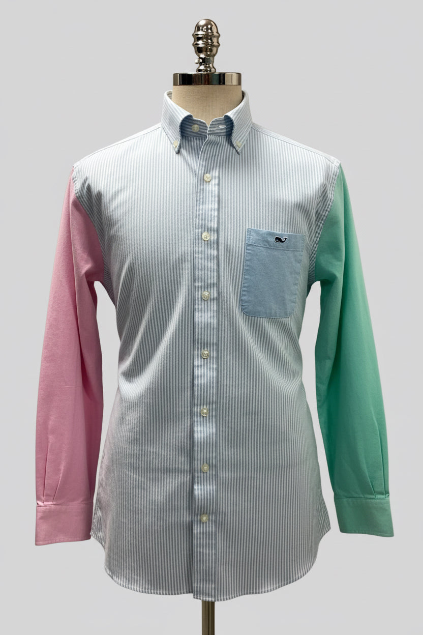 Camisa de botones Vineyard Vines 🐳 Oxford con de rayas multicolor Talla L Entalle Slim Fit