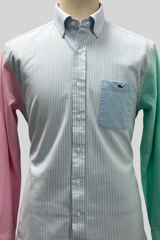 Camisa de botones Vineyard Vines 🐳 Oxford con de rayas multicolor Talla L Entalle Slim Fit