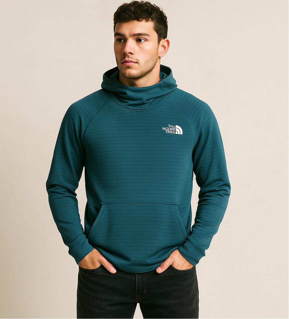 Sudadera Hoodie The North Face ⛰️ color verde esmeralda y logo blanco Talla S
