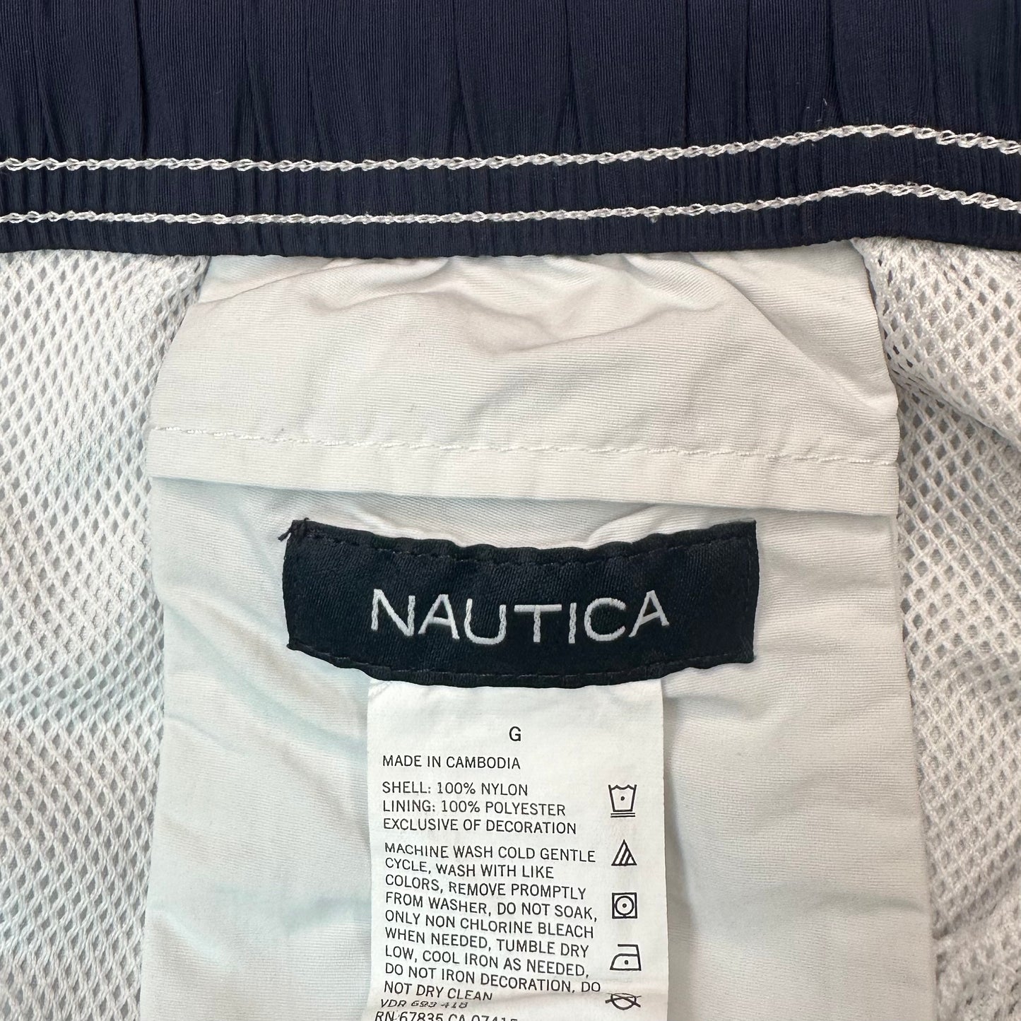 Short de baño Nautica ⚓️ con franjas en color blanco, azul navy y rojo talla L