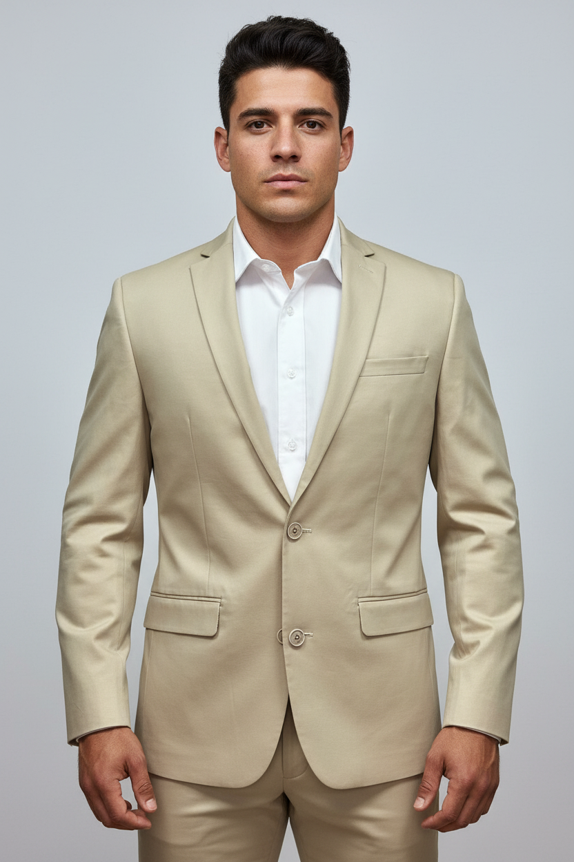 Chaqueta Blazer Macy’s 🇺🇸 de corte Slim Fit en tonos cremas Talla Medium (38)