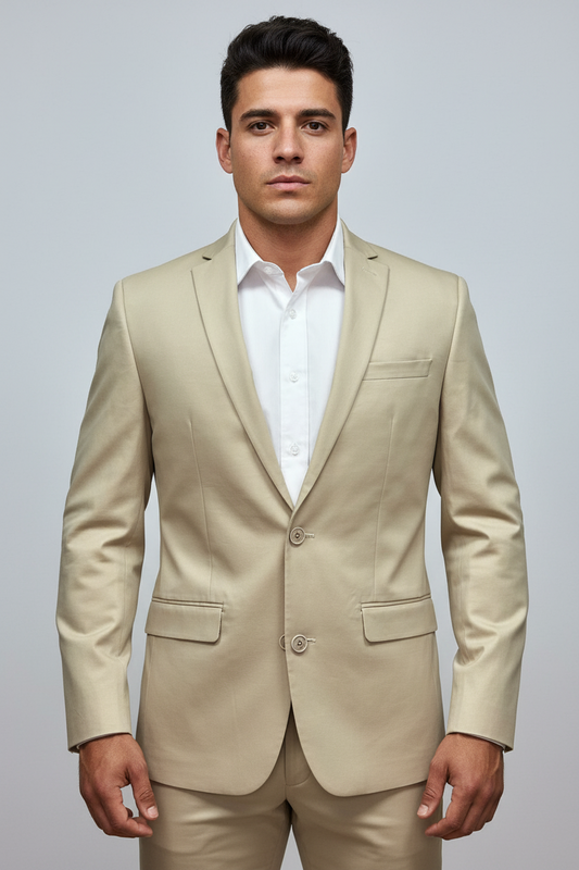 Chaqueta Blazer Macy’s 🇺🇸 de corte Slim Fit en tonos cremas Talla Medium (38)