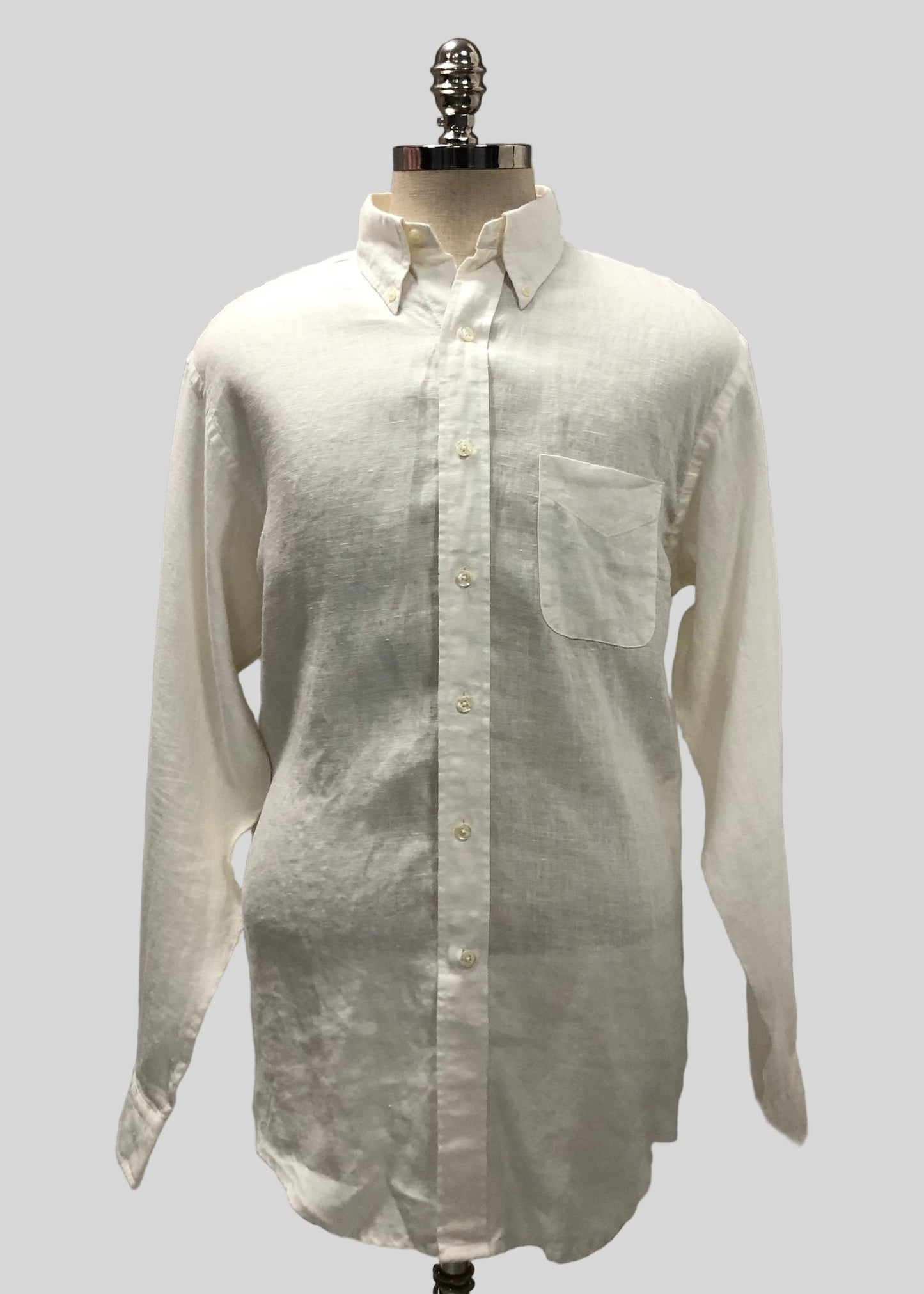 Camisa Brooks Brothers 🐑 De lino color blanco Talla L Entalle Regular