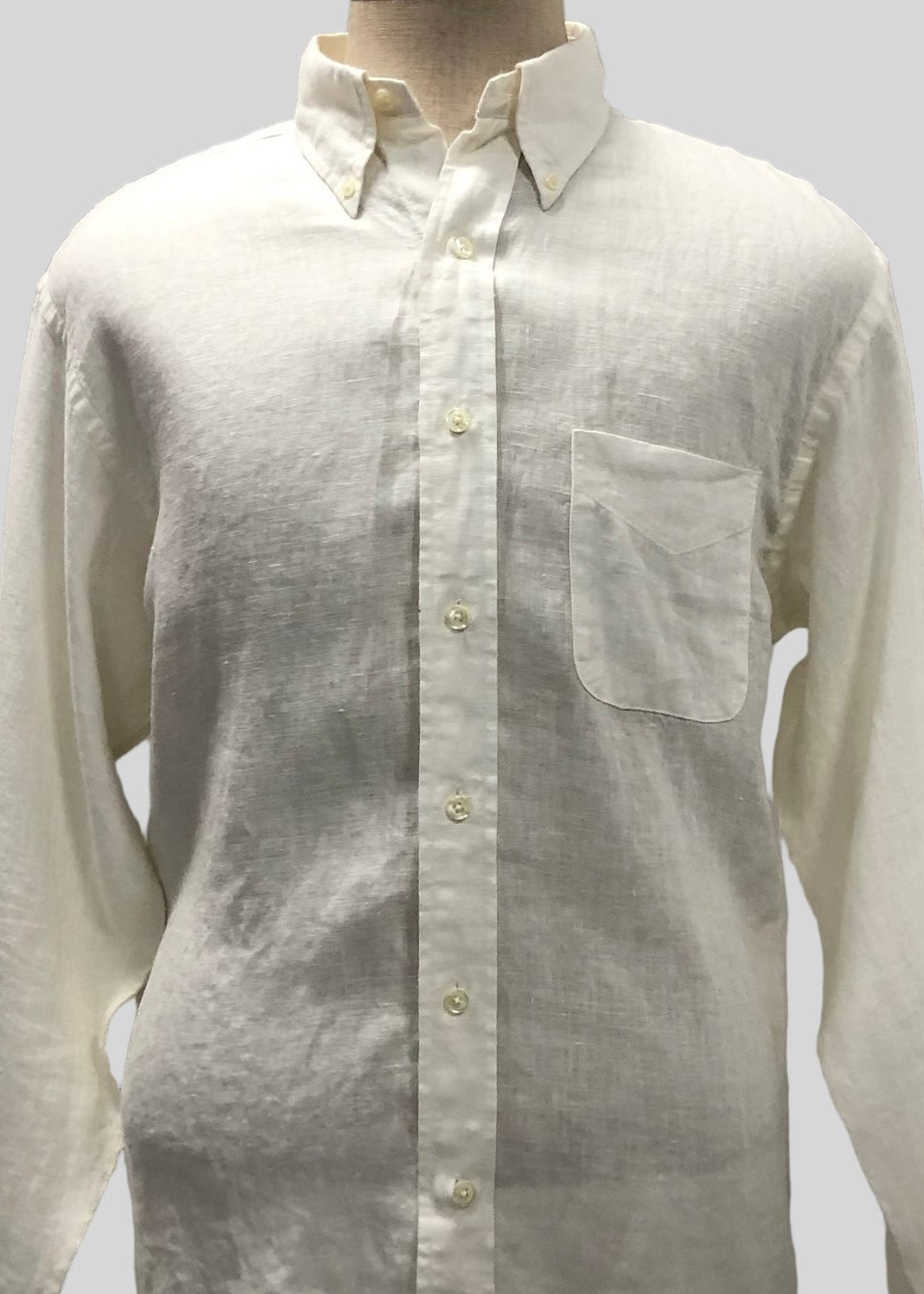 Camisa Brooks Brothers 🐑 De lino color blanco Talla L Entalle Regular
