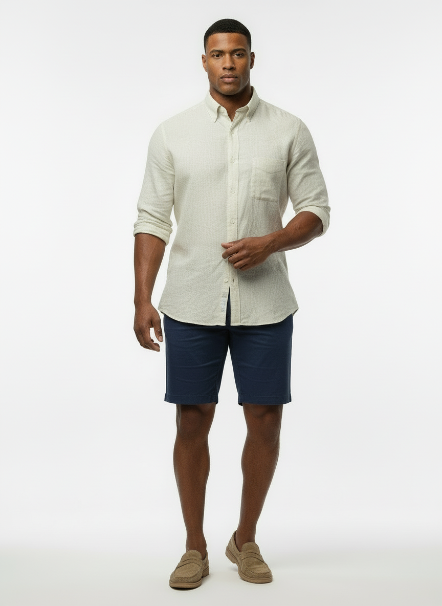 Camisa Brooks Brothers 🐑 De lino color blanco Talla L Entalle Regular