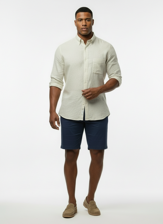 Camisa Brooks Brothers 🐑 De lino color blanco Talla L Entalle Regular