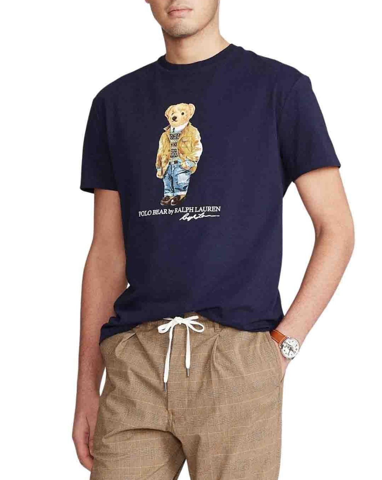 Camiseta cuello redondo Polo Ralph Lauren 🏇🏼 Color azul navy con diseño de polo bear Talla XL Entalle Clásico