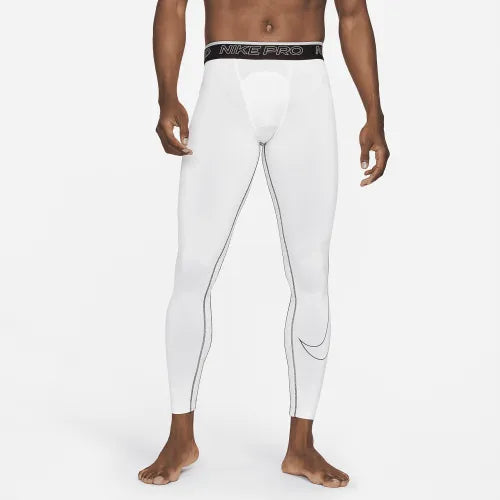 Mallas de entrenamiento Nike ✔️ Pro Dri-FIT para hombre en Color blanco y cintura en negro Talla L, XL y XXL
