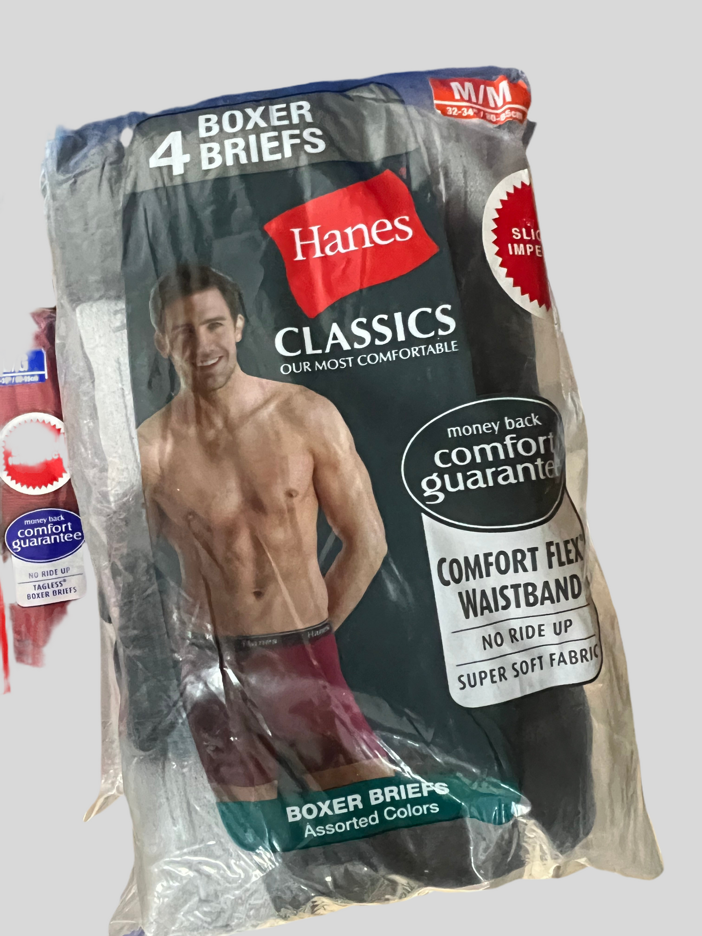 Paquete de 4 Calzoncillos tipo Boxer Hanes Comfortsoft en color negro - Tela ligera en Talla M