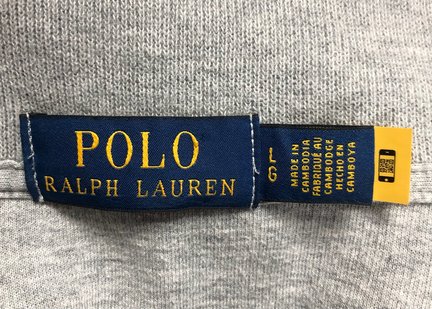 Sueter Jersey Polo Ralph Lauren 🏇🏼 color gris claro con logo en negro Talla L