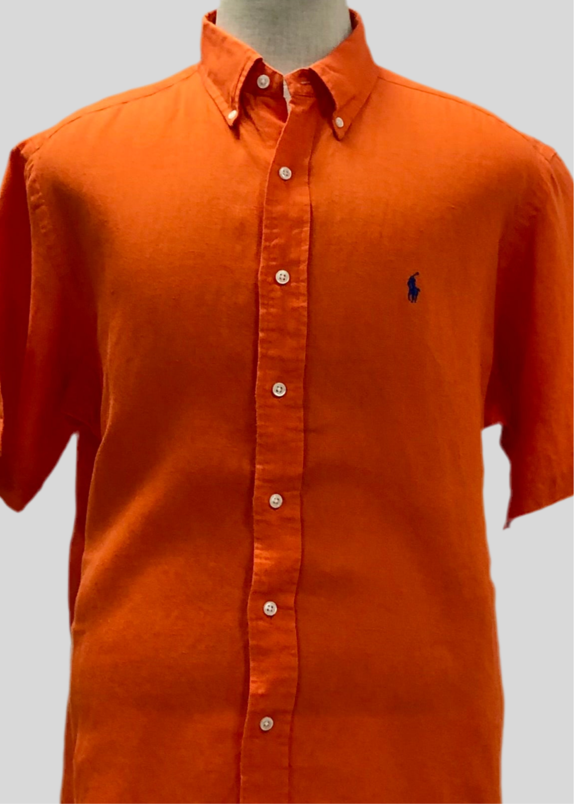 Camisa Polo Ralph Lauren 🏇🏼 de Lino en color naranja intenso Talla L Entalle Clásico