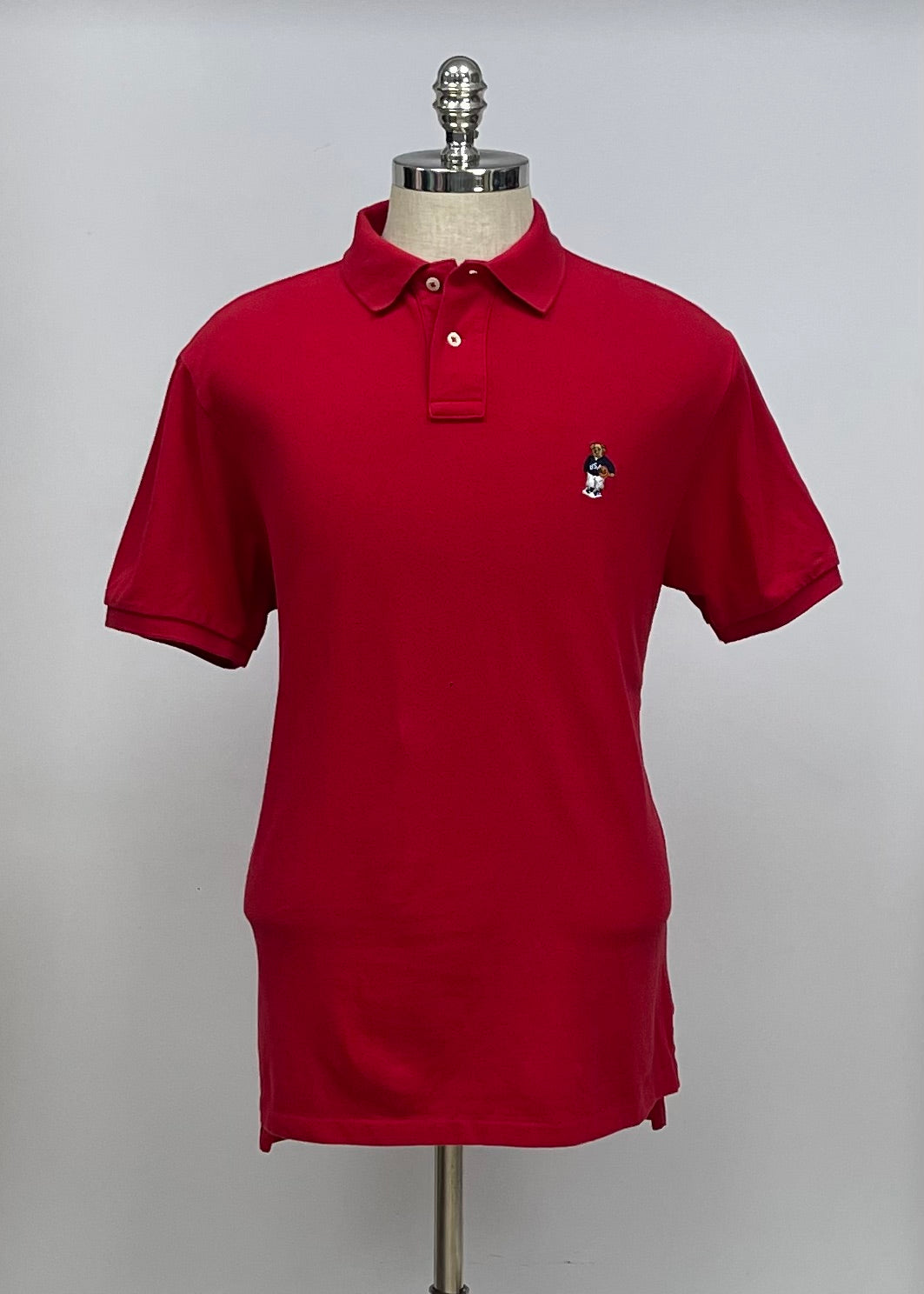 Camiseta Polo Ralph Lauren 🏇🏼 color rojo con logo de Polo Bear Talla XL Entalle Custom Fit