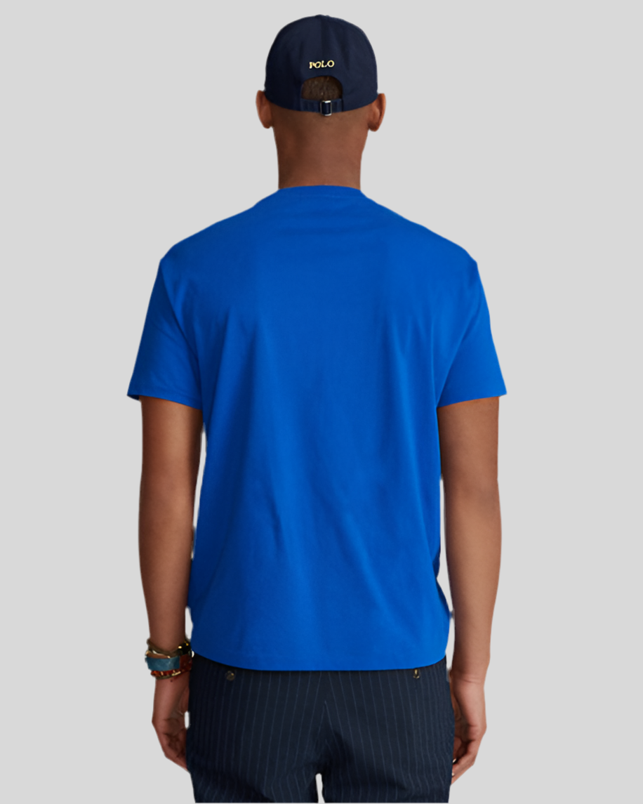 Camiseta cuello redondo Polo Ralph Lauren 🏇🏼 Color azul con diseño de polo bear Talla L y XL Entalle Clásico