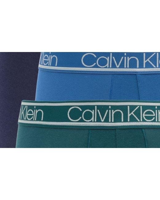 Paquete de 3 Calzoncillos tipo Boxer Calvin Klein The Ultimate Comfort en color azul, verde y negro - Tela ligera en Talla XL