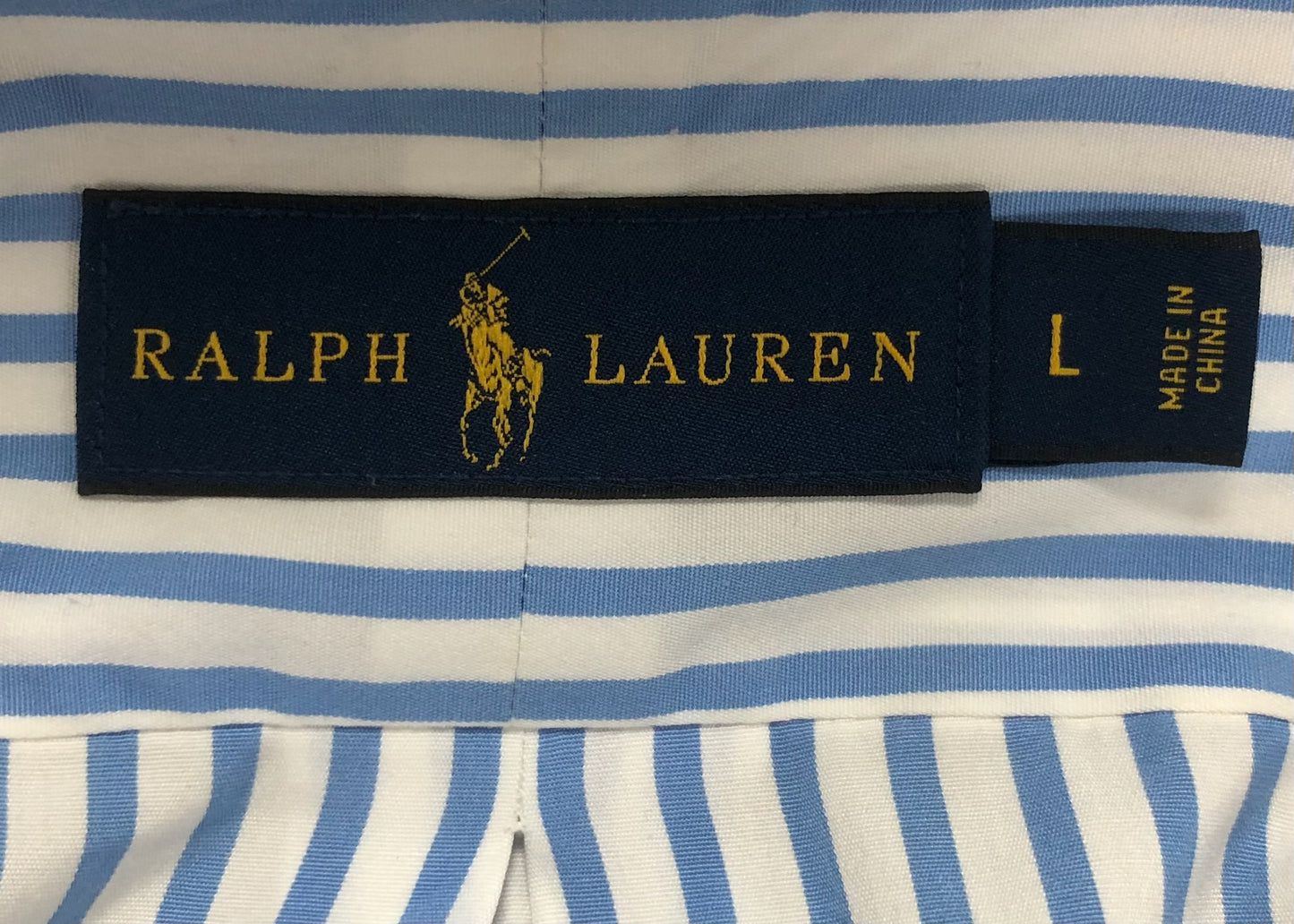 Camisa de botones Polo Ralph Lauren 🏇🏼 de rayas en color celeste y blanco Talla L Entalle Regular