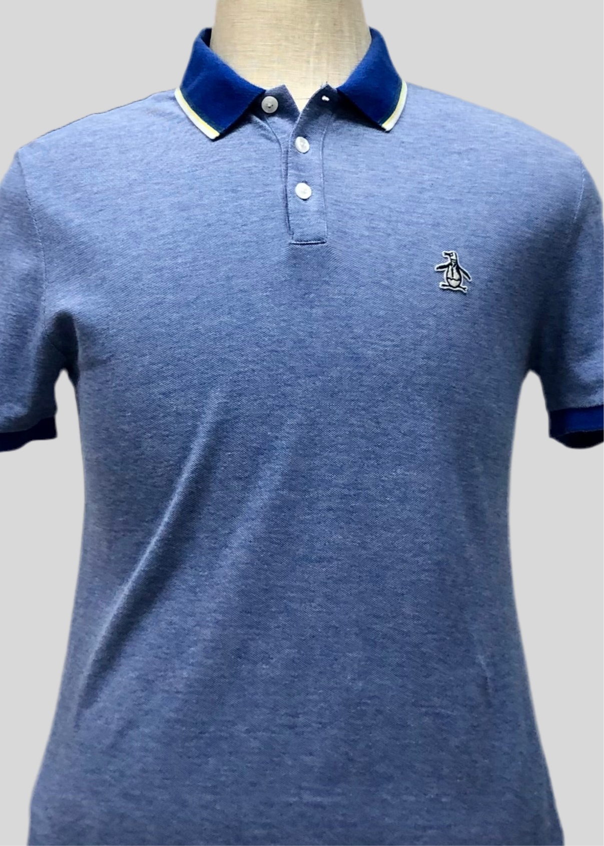 Camiseta Polo Original Penguin 🐧 en color azul con degradado en blanco Talla M Entalle Regular (ver descripción)