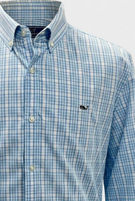 Camisa de botones Vineyard Vines 🐳 color blanco de cuadros en color celeste Talla XL Entalle Slim Fit