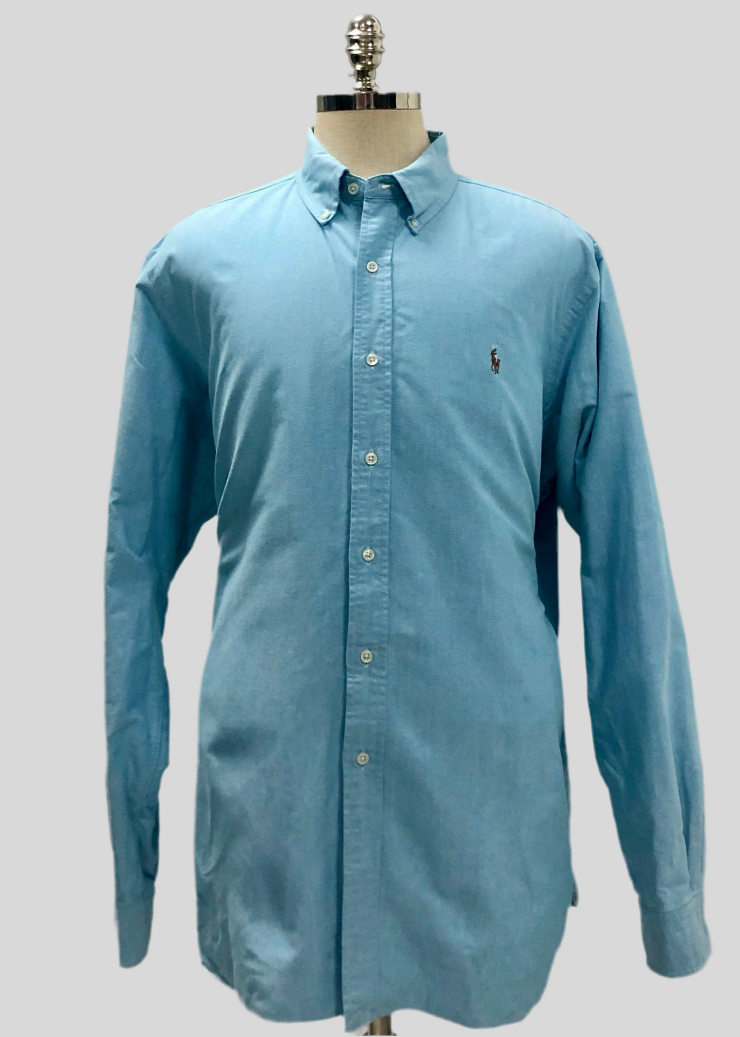 Camisa de botones Polo Ralph Lauren 🏇🏼 Oxford en color celeste Talla XXL Entalle Clásico (ver descripción)