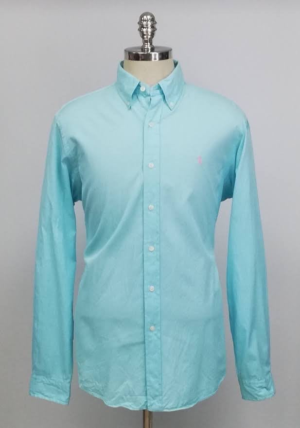 Camisa de botones Polo Ralph Lauren 🏇🏼 Algodon ligero en color turquesa Talla L Entalle Clásico