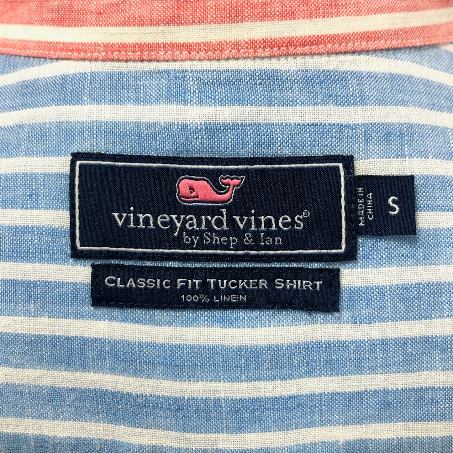 Camisa de botones Vineyard Vines 🐳 De Lino con patrón de rayas multicolor Talla S Entalle Clásico