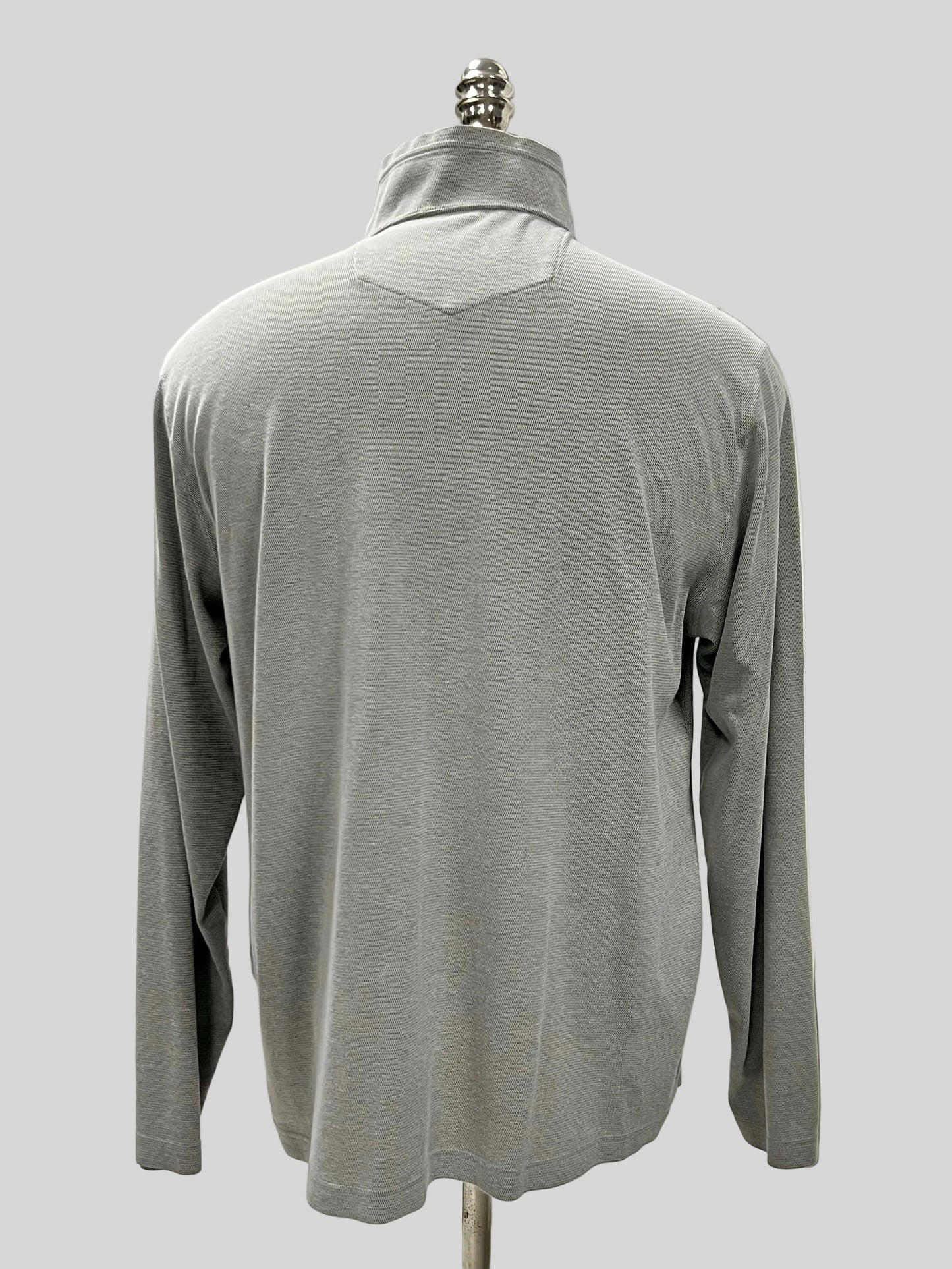 Sueter Jersey Quarter Zip Eddie Bauer ⛰️ color gris claro Talla M