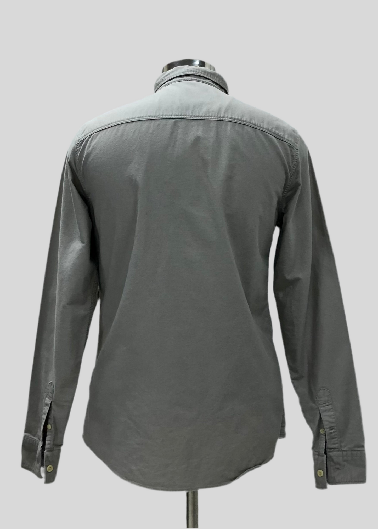 Camisa de botones Allsaints 🦌 Oxford color gris claro Talla S Entalle Regular