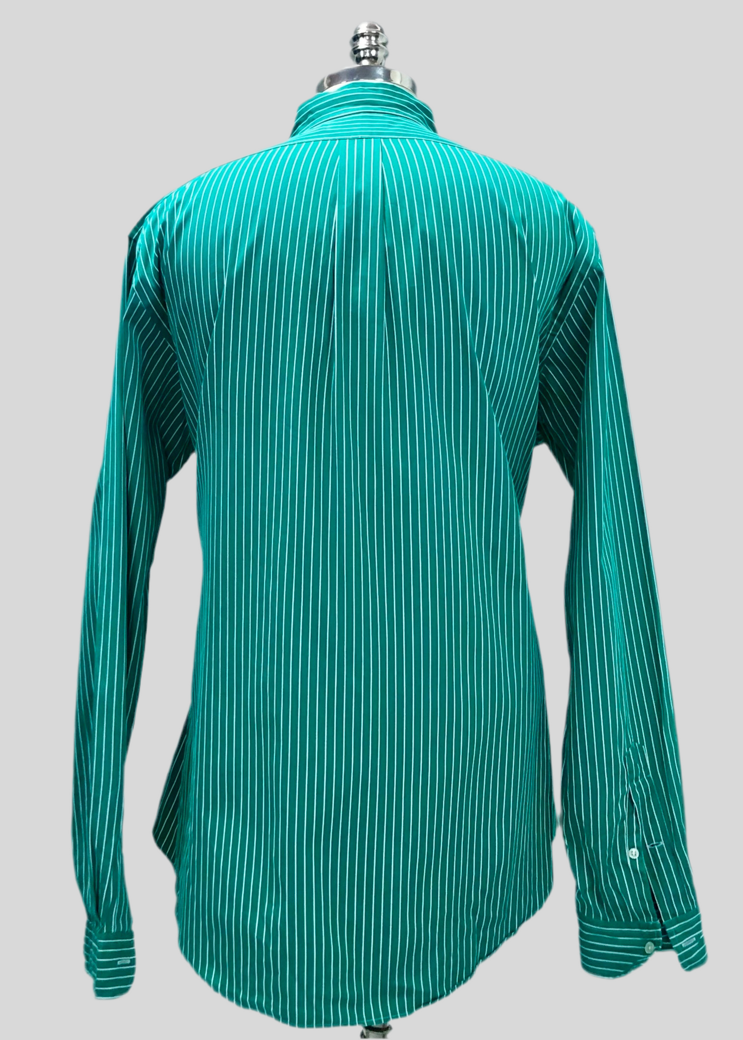 Camisa de botones Polo Ralph Lauren 🏇🏼 con patron de rayas en color verde y blanco Talla XXL Entalle Custom Fit
