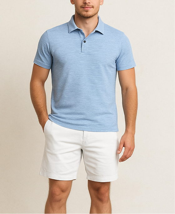 Camiseta Polo Massimo Dutti color celeste degradado Talla S Entalle Regular