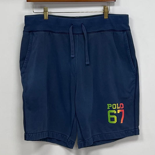 Short Lounge Polo Ralph Lauren 🏇🏼 color azul y logo multicolor Polo 67 Talla M