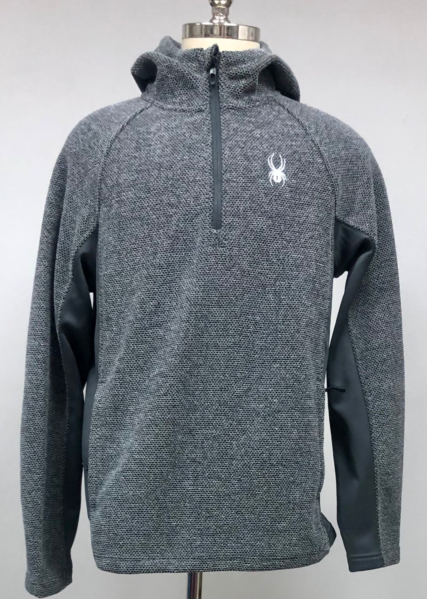 Sudadera Hoodie Spyder 🕷 color gris oscuro y negro Talla L