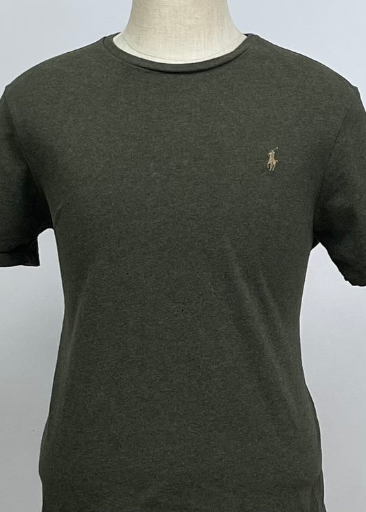 Camiseta cuello Redondo Polo Ralph Lauren 🏇🏼 color verde oliva manga corta Talla L Entalle Custom Fit