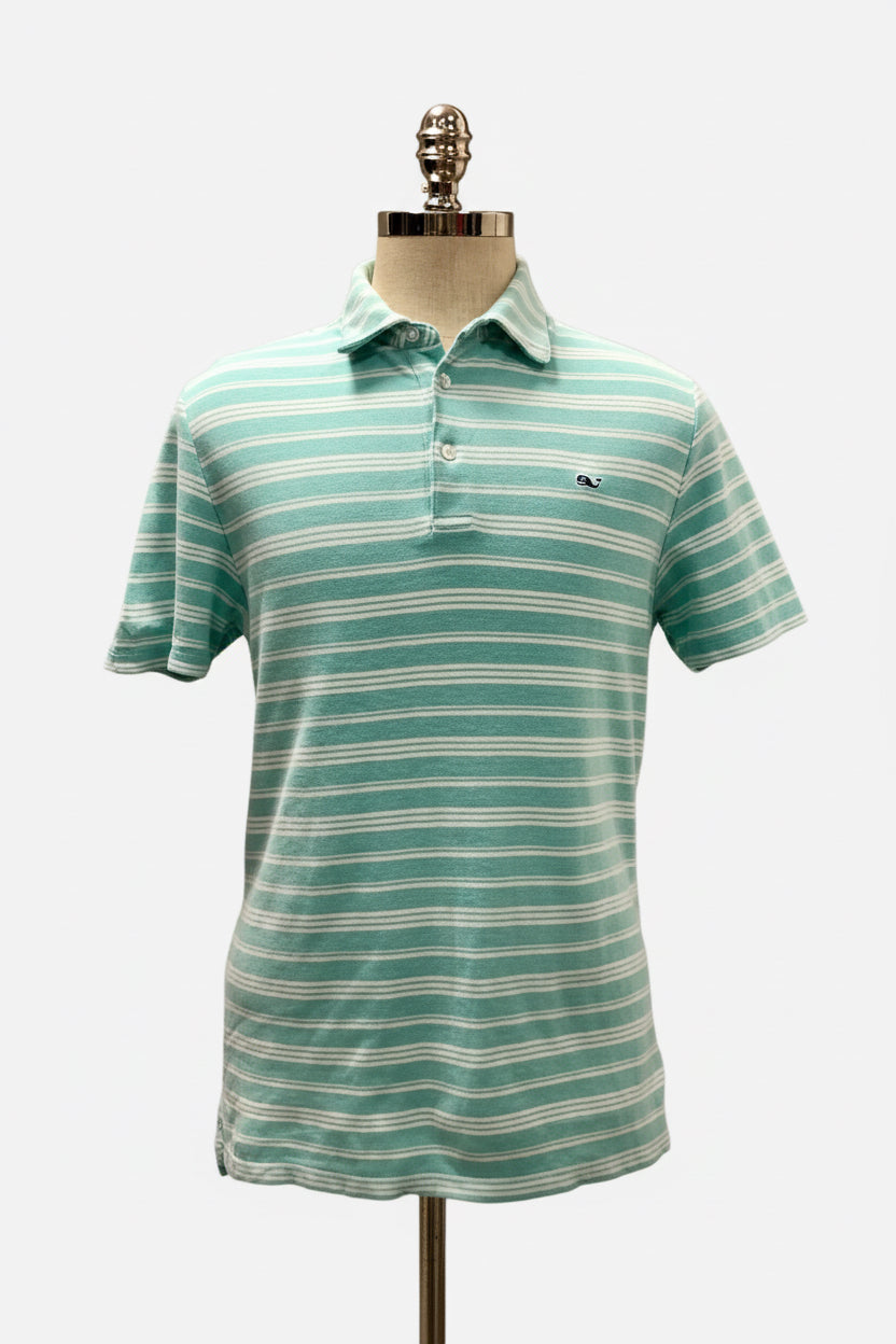 Camiseta Polo Vineyard Vines 🐳 con rayas en turquesa y blanco Talla M Entalle Regular