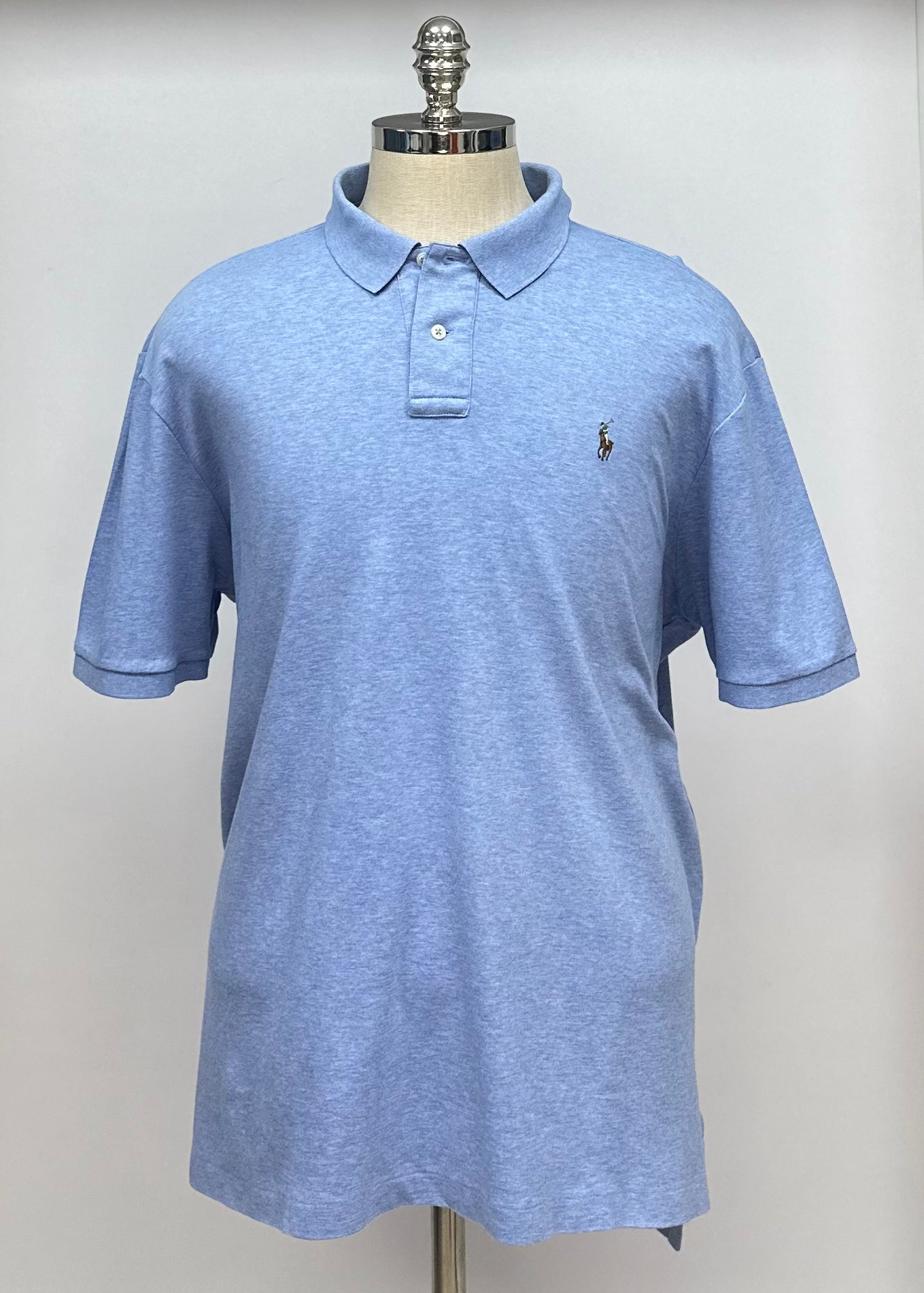 Camiseta top polo celeste