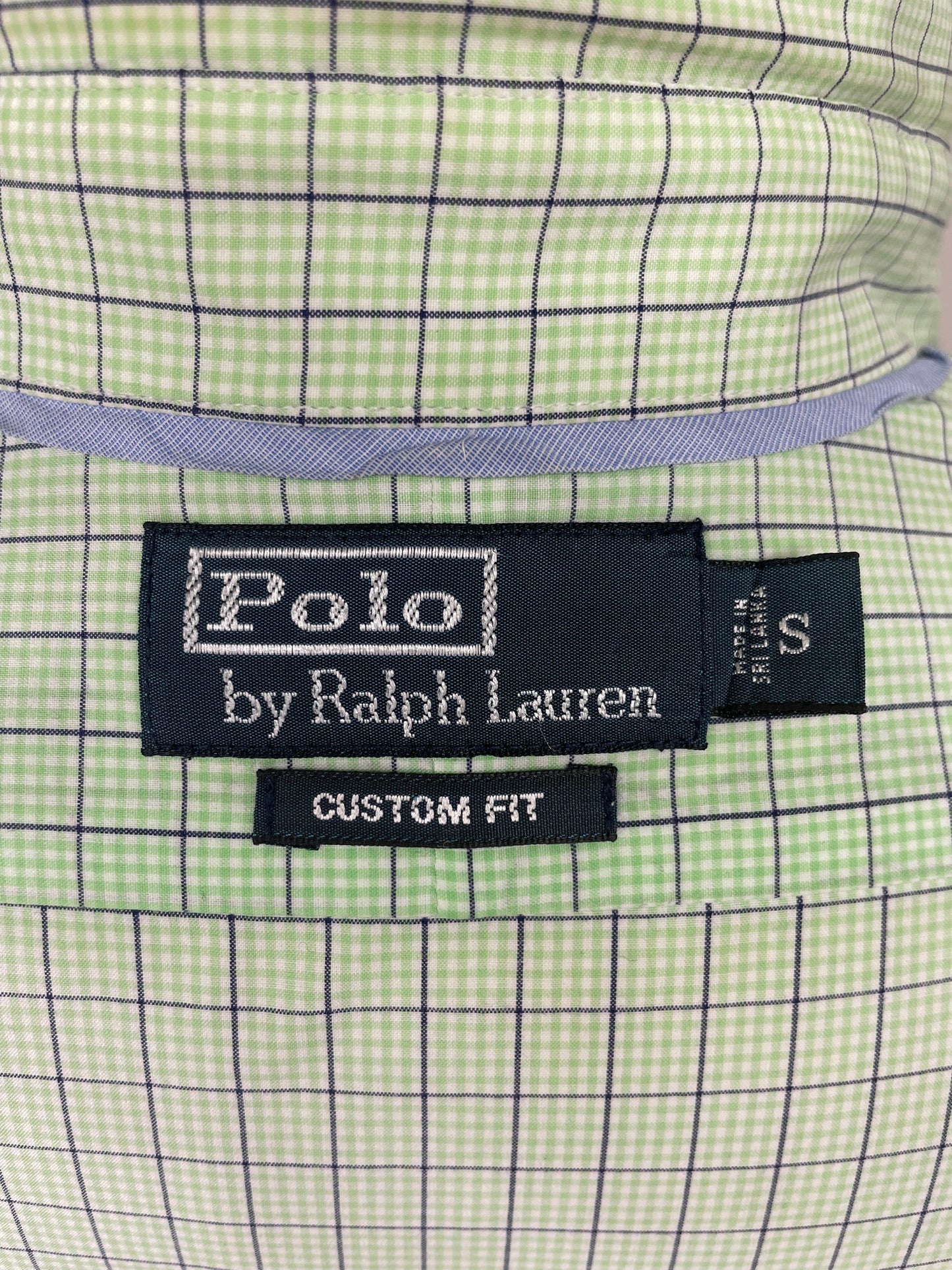 Camisa Polo Ralph Lauren 🏇🏼 con patron de cuadros verde y azul Entalle Custom Fit