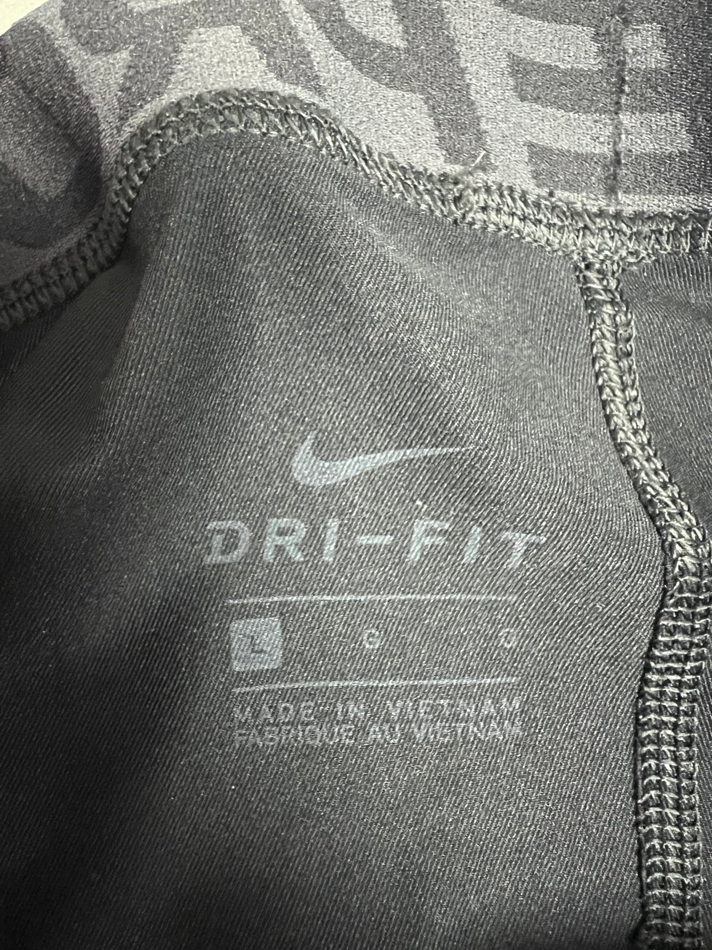 Malla de entrenamiento licra Nike ✔️ Pro Dri-FIT de 3/4 de largo para hombre en Color negro cintura gris Talla L