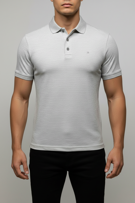 Camiseta Polo Calvin Klein CK color gris claro Talla S Entalle Regular