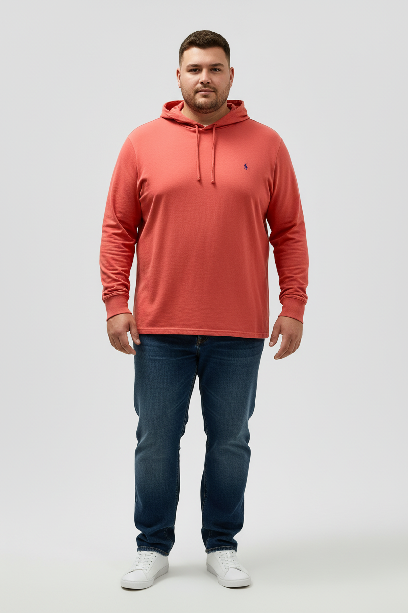 Sueter Jersey con capucha Polo Ralph Lauren 🏇🏼 color rosado magenta Talla XXL