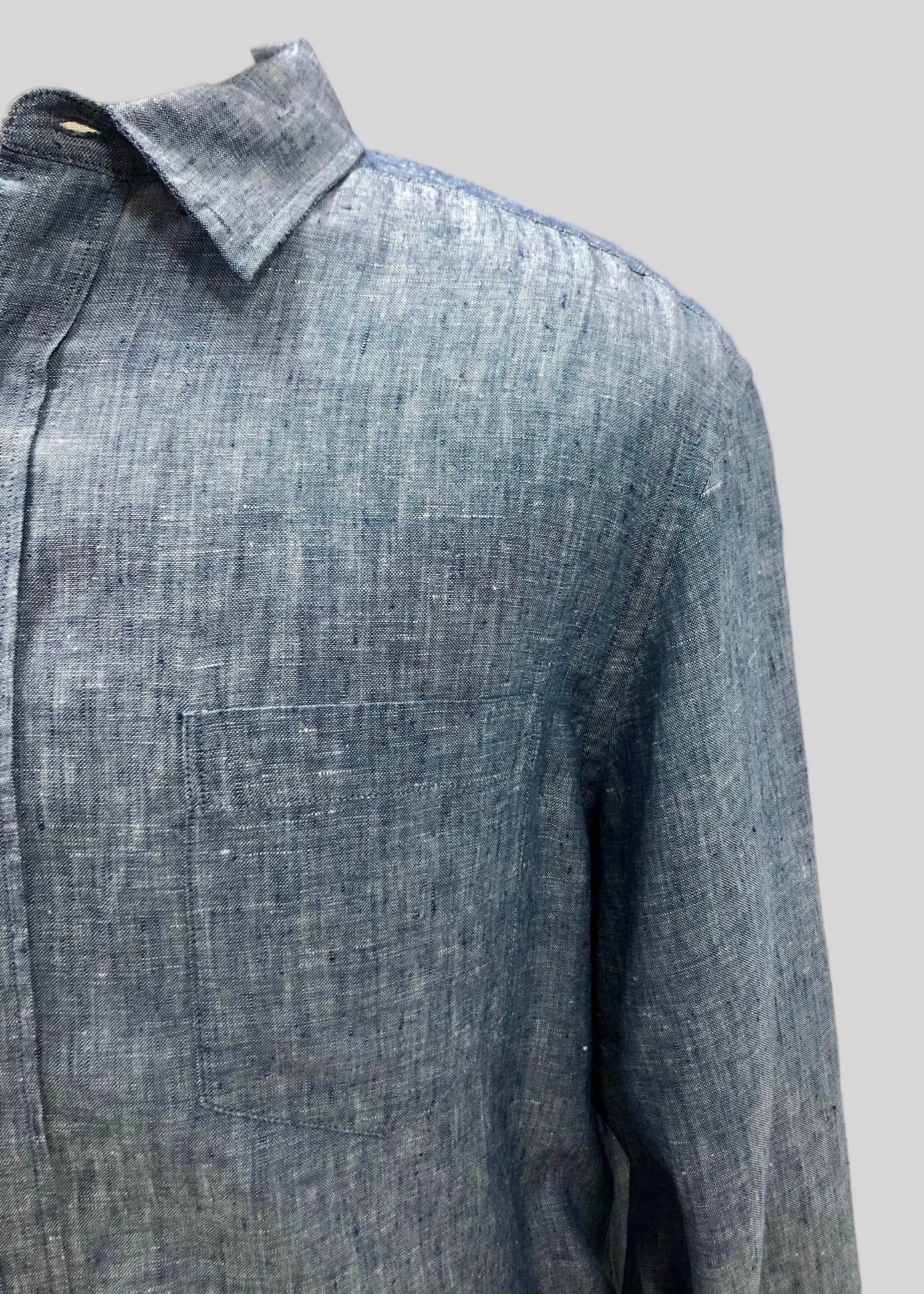 Camisa de botones Nautica ⚓️ De Lino en color azul grisáceo Talla L Entalle Regular