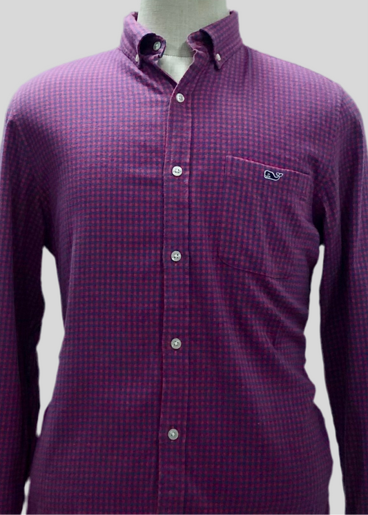 Camisa de botones Vineyard Vines 🐳 con patrón de cuadros en color rojo y azul Talla L Entalle Slim Fit
