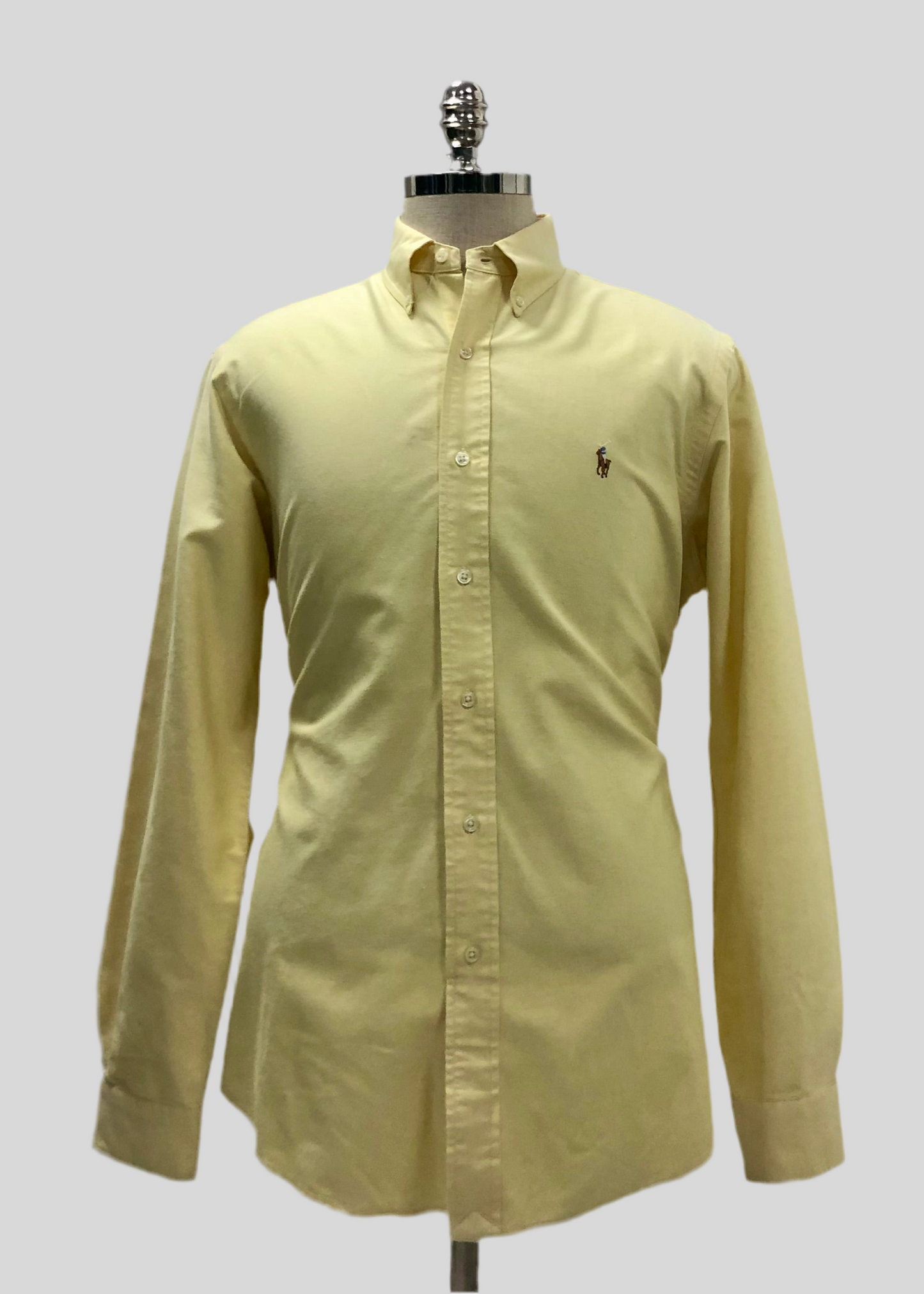 Camisa de botones Polo Ralph Lauren 🏇🏼 Oxford en color amarillo claro Talla L Entalle Custom Fit