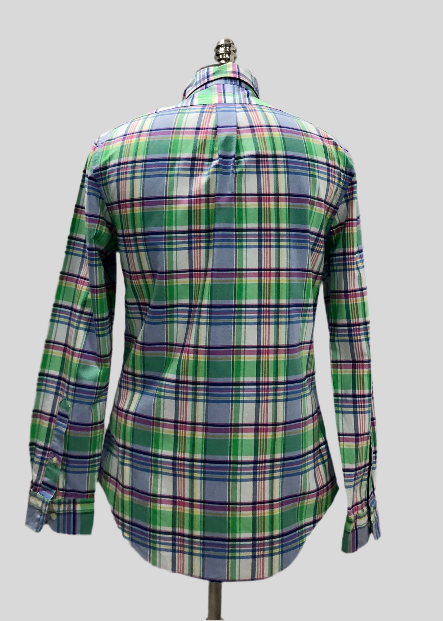 Camisa Polo Ralph Lauren 🏇🏼 Oxfoe de cuadros tartán en color verde, azul, rosado y blanco Talla M Entalle Slim Fit
