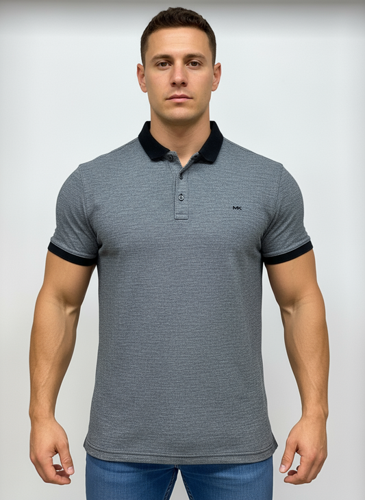 Camiseta Polo Michael Kors color gris y blanco Talla XL Entalle Regular