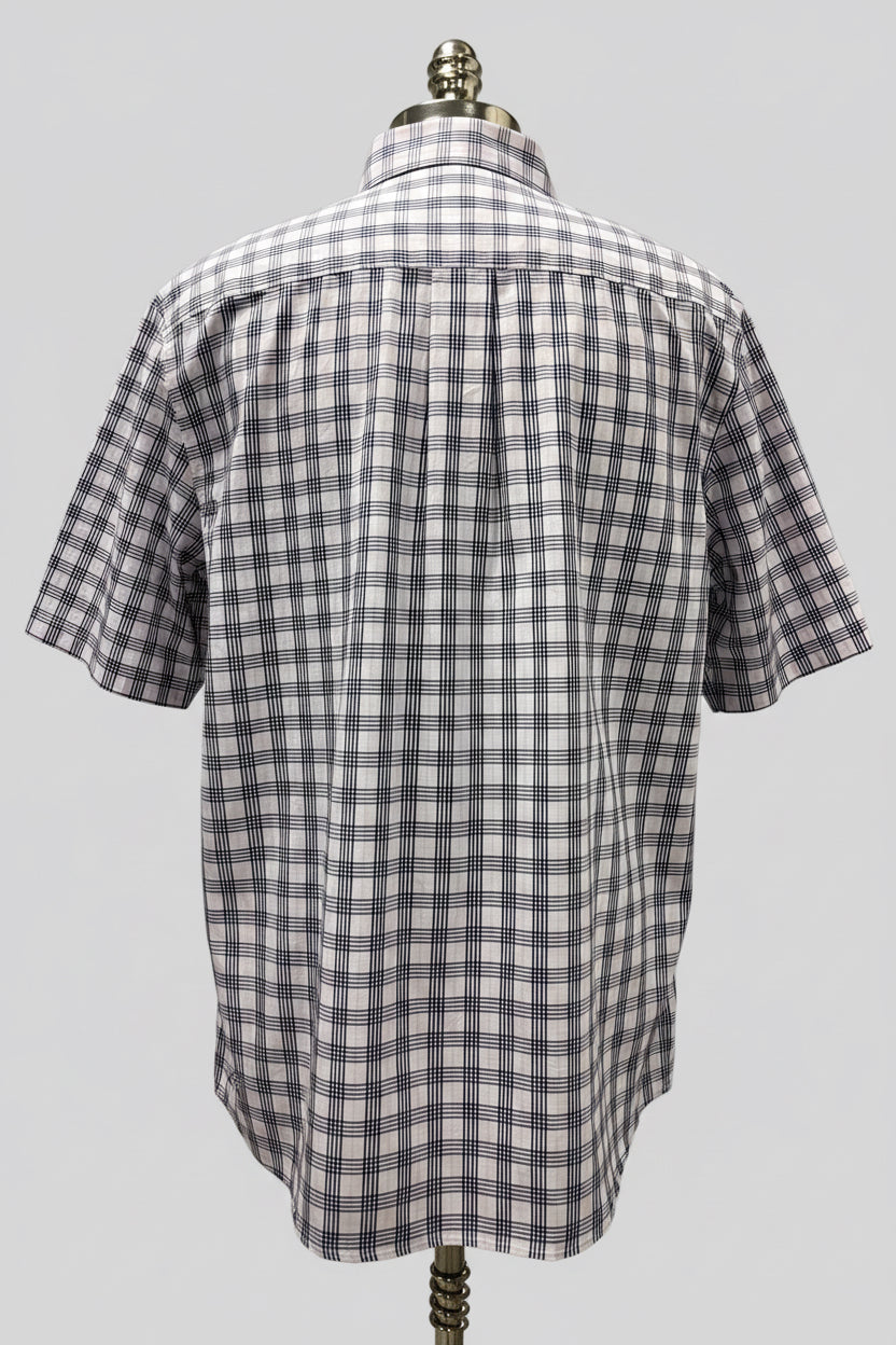 Camisa Brooks Brothers 🐑 color rosado claro de cuadros tartán en negro Talla XL Entalle Regular
