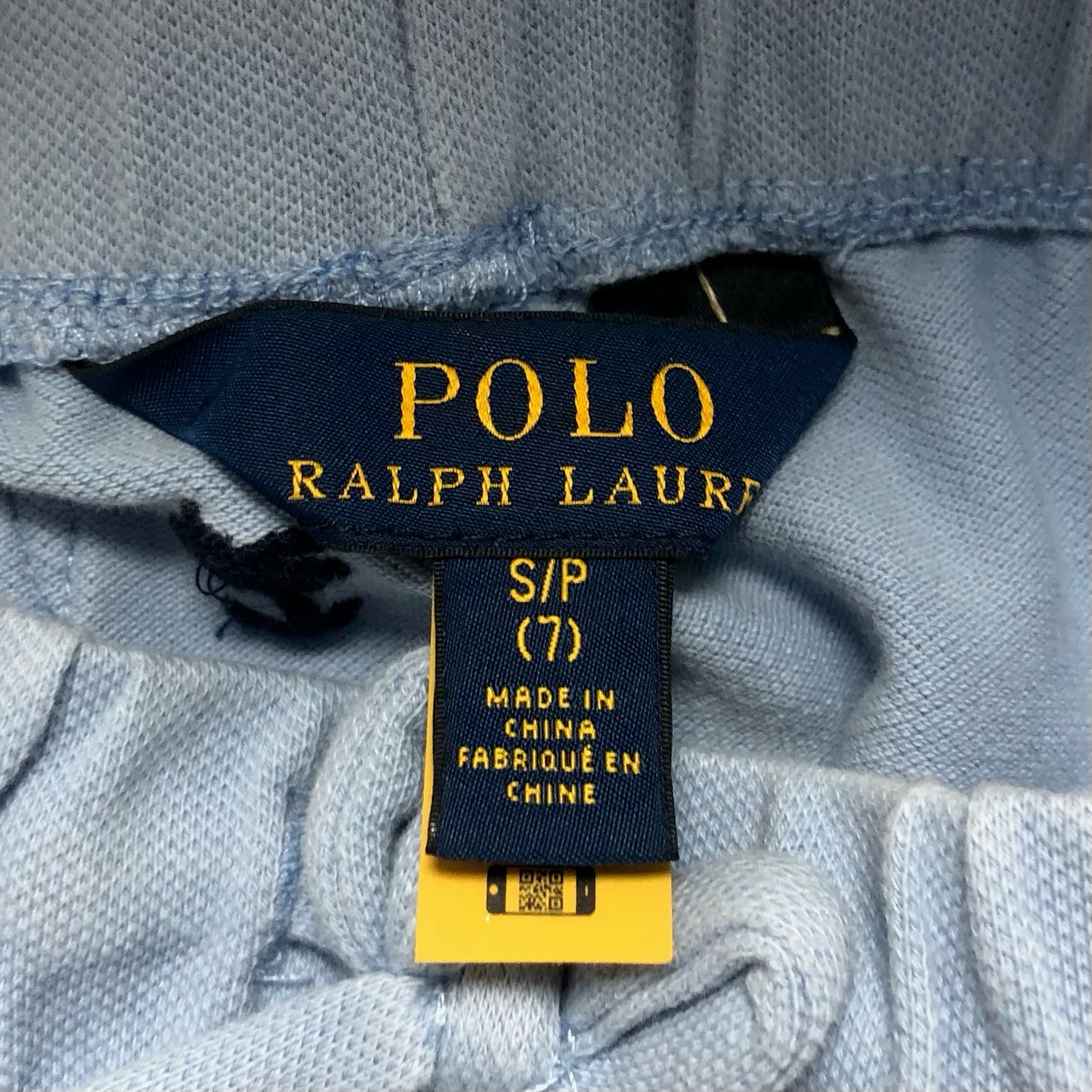 Short lounge de niña Polo Ralph Lauren 🏇 color celeste con diseño de logos Talla 7