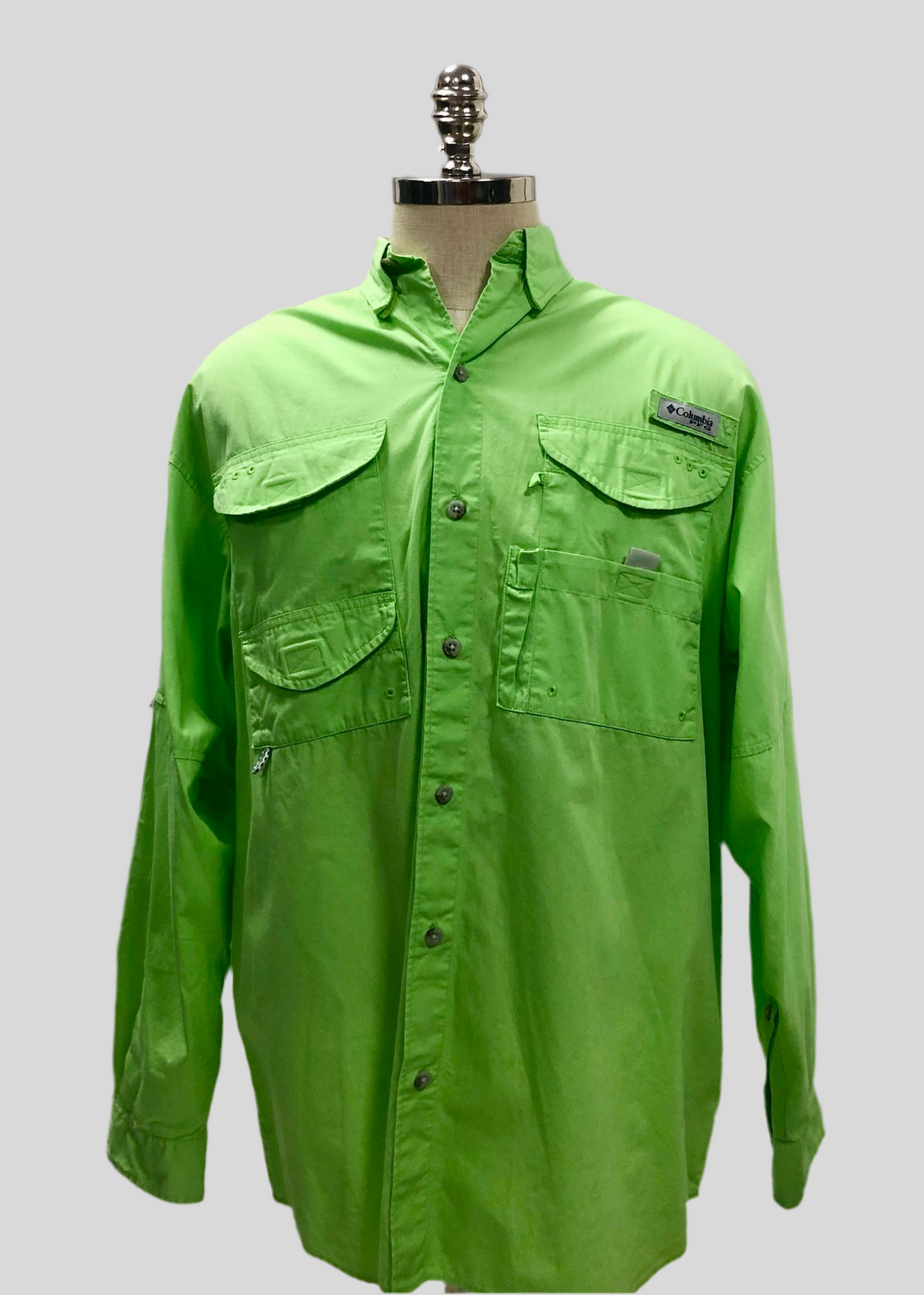 Camisa Columbia 🔹Modelo Superhead color verde intenso con Omni Shade Manga larga Talla L