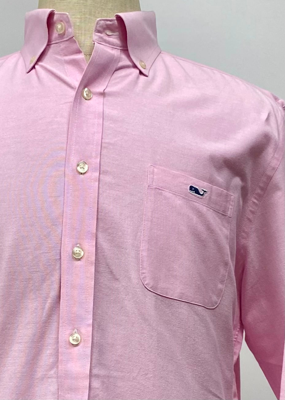 Camisa de botones Vineyard Vines 🐳 Oxford Color rosado claro Talla L Entalle Slim Fit