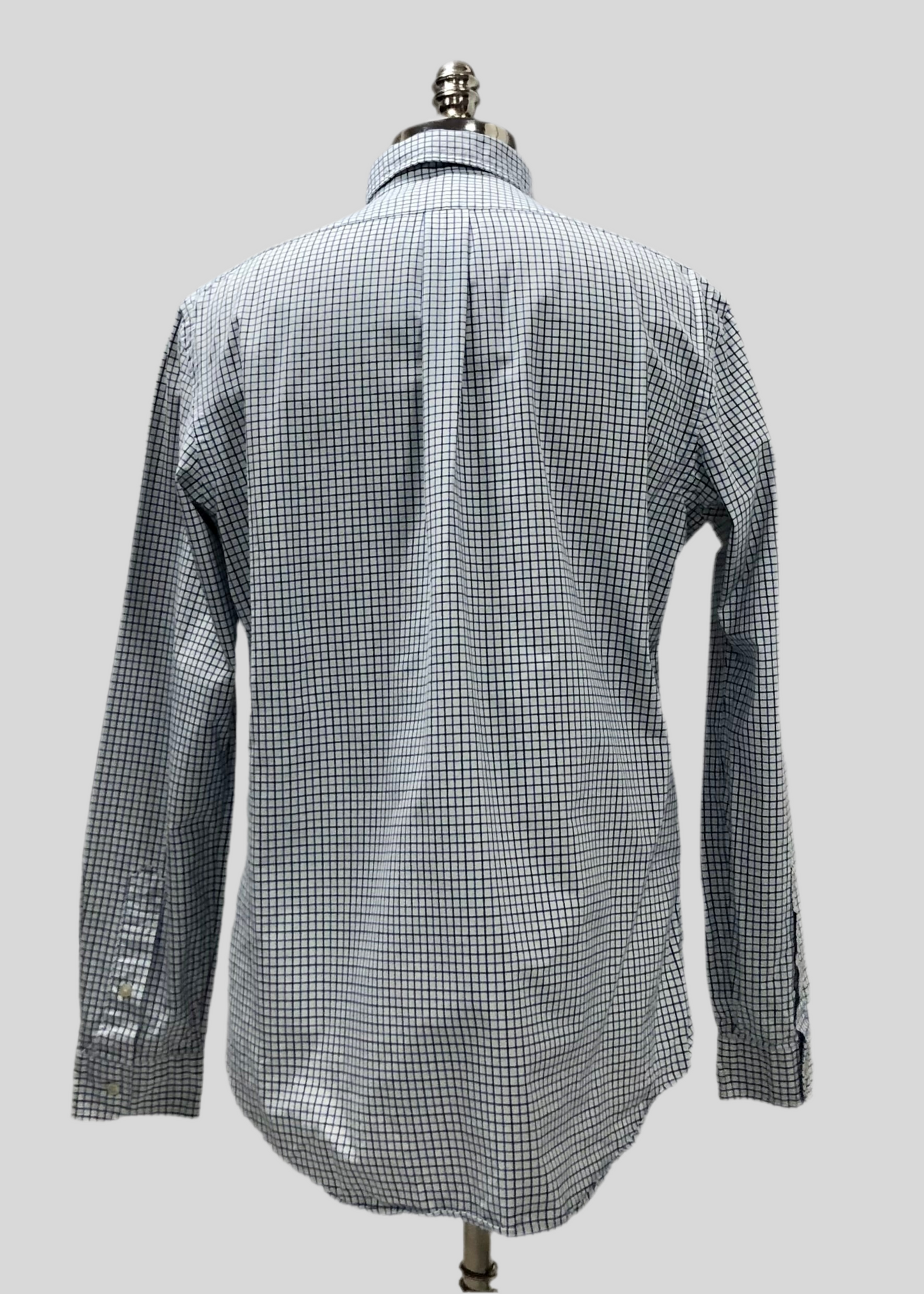 Camisa Polo Ralph Lauren 🏇🏼 color blanco con patrón de cuadros azul y negro Talla L Entalle Regular