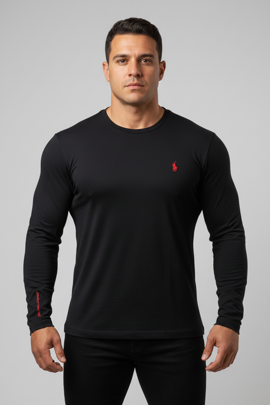 Camiseta cuello Redondo Polo Ralph Lauren 🏇🏼 Performance color negro Talla M Entalle Regular