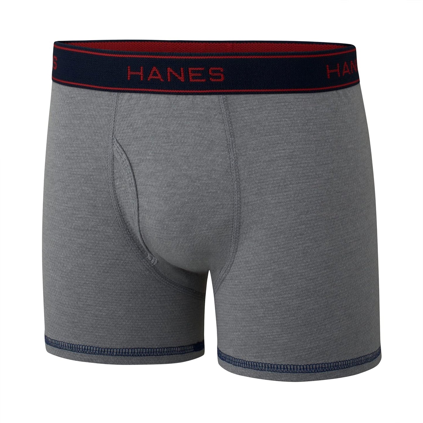 Paquete de 3 Calzoncillos tipo Boxer Hanes de Tela soft en color rojo, gris y celeste - en Talla XL